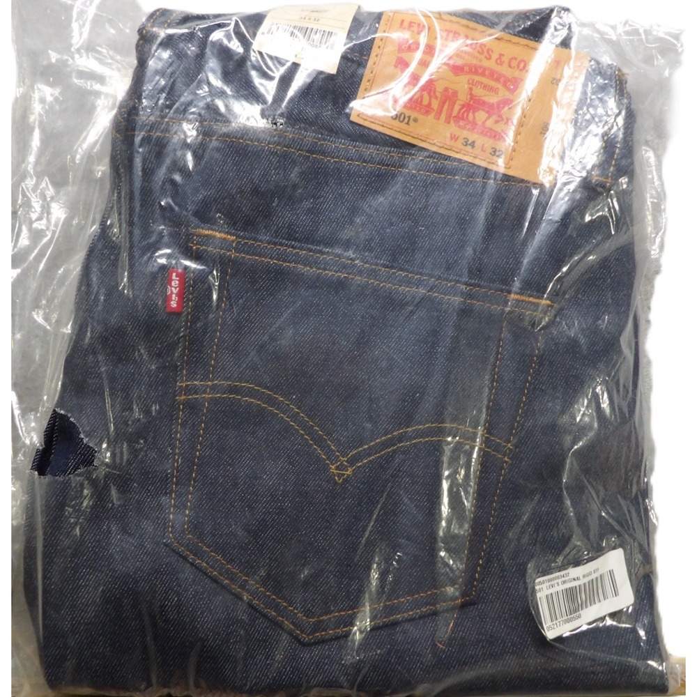 NWT Levi's 501 Original Jeans Men 34x32 Rigid STF Raw Denim Shrink To Fit Casual